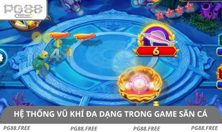 Hệ thống vũ khí đa dạng trong game săn cá