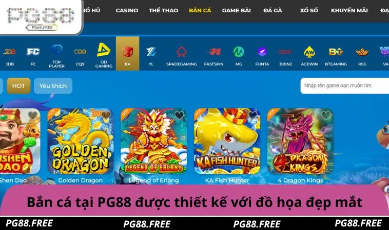 Bắn cá tại PG88 được nhà acsi thiết kế với đồ họa đẹp mắt