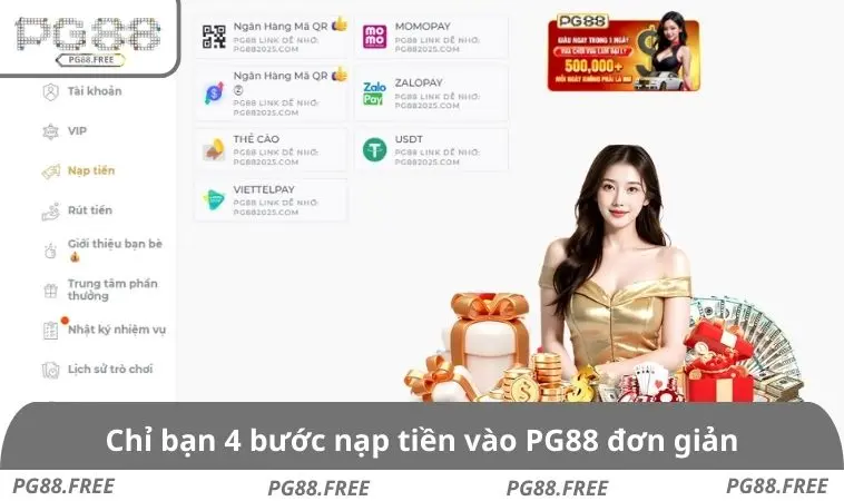 Chỉ bạn 4 bước nạp tiền vào PG88 đơn giản