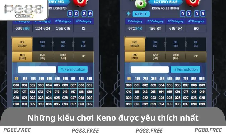 Những kiểu chơi Keno được yêu thích nhất